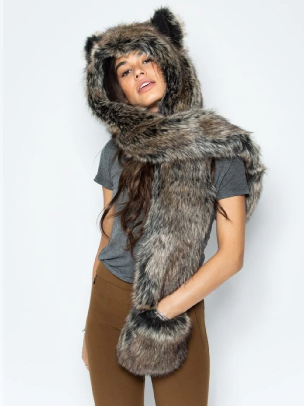 Spirit Hoods Faux fur Hood with mits